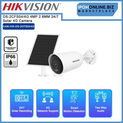 HIKVISION DS-2CFS04/4G 4MP 2.8MM 24/7 Solar 4G Camera